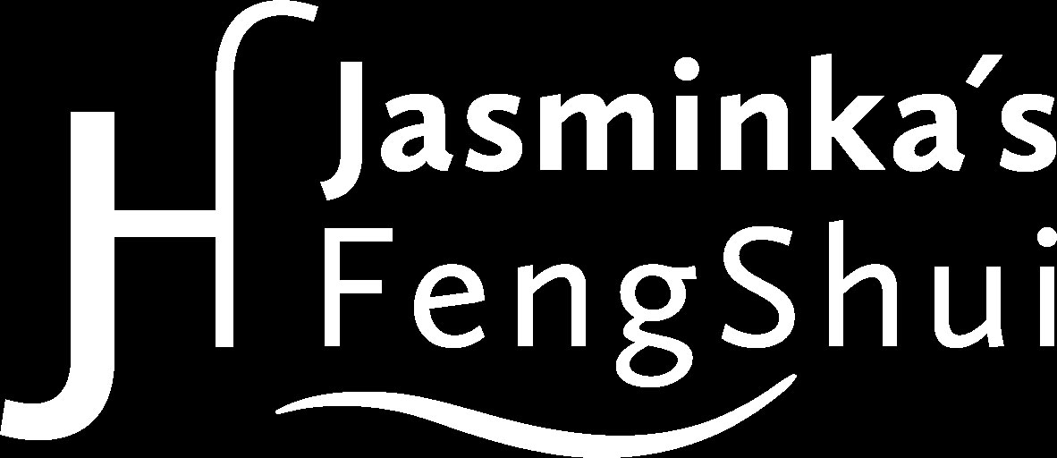 Jasminka's FengShui Logo weiss auf schwarz
